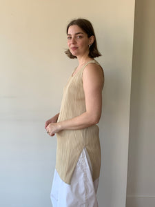 Pleats Please tan tunic top