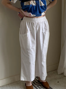 Handmade cotton wide leg pants