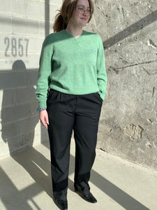 green wool sweater