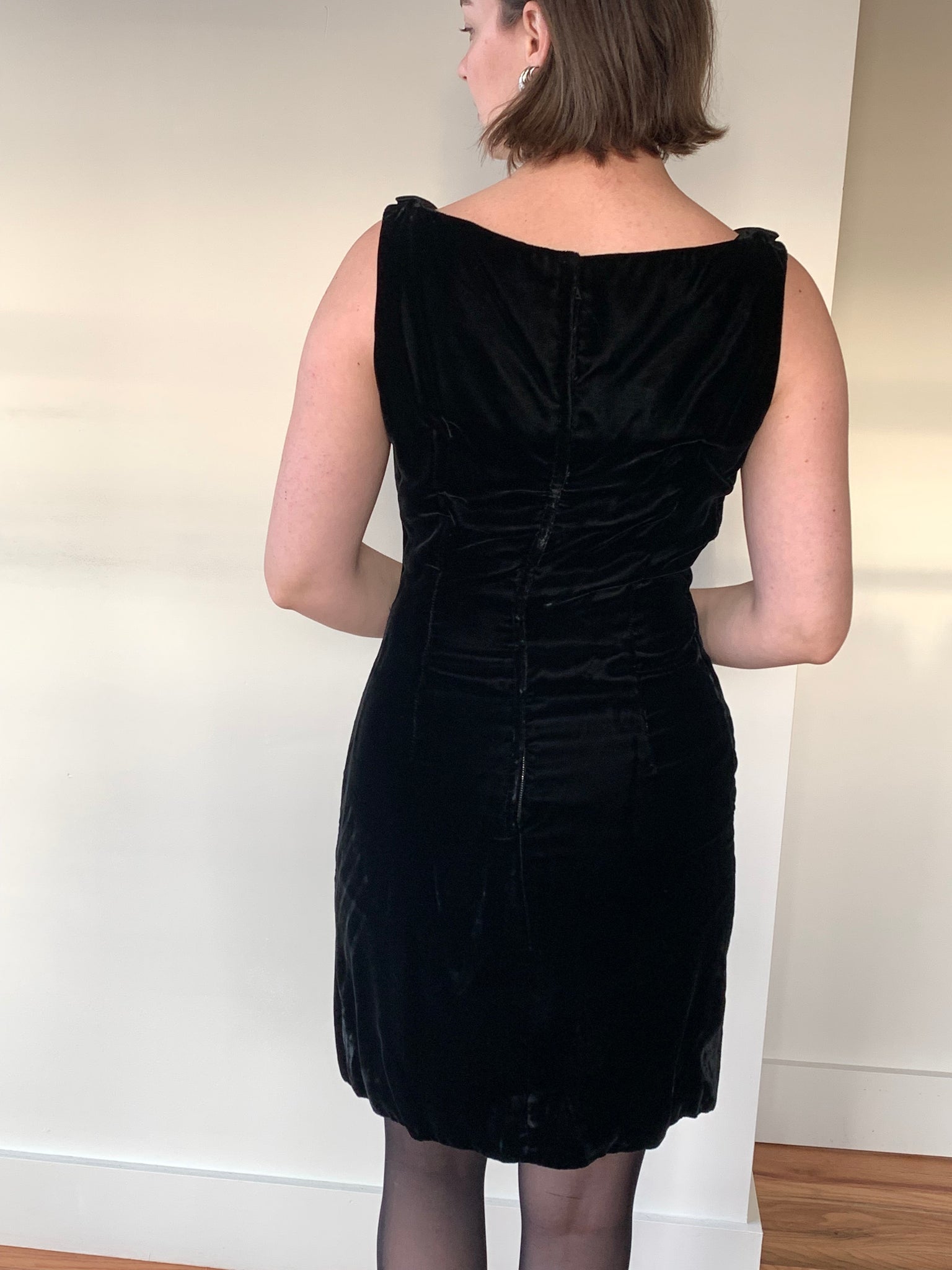 1960s velvet cocktail dress