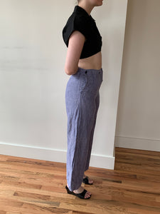 Blue vintage linen buttoned pants