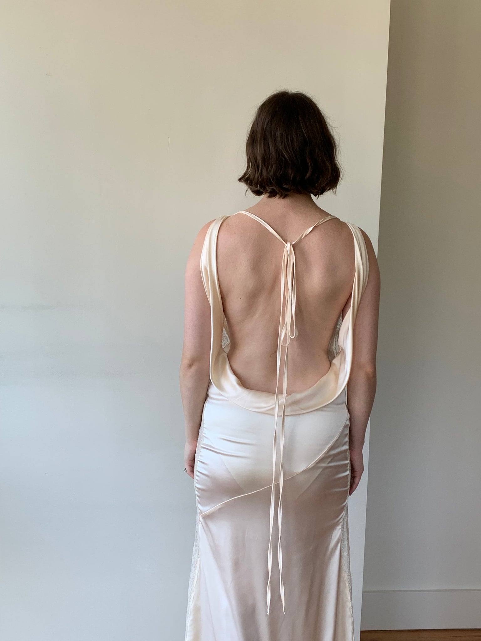 Satin maxi lingerie dress