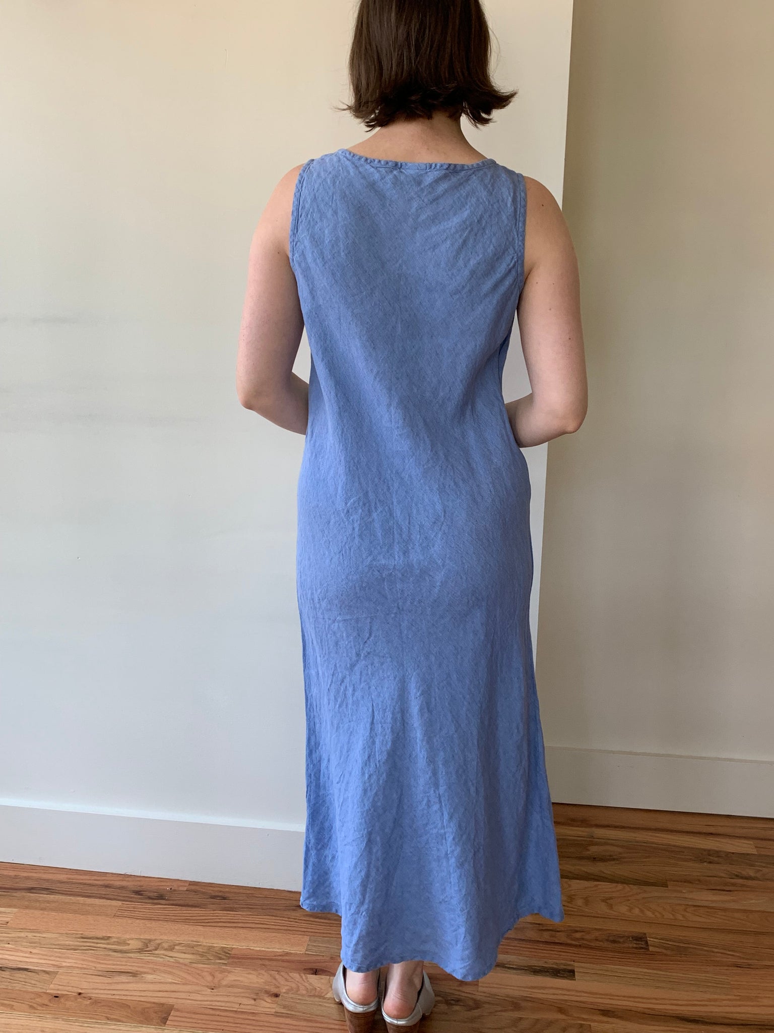 Eileen Fisher blue linen dress