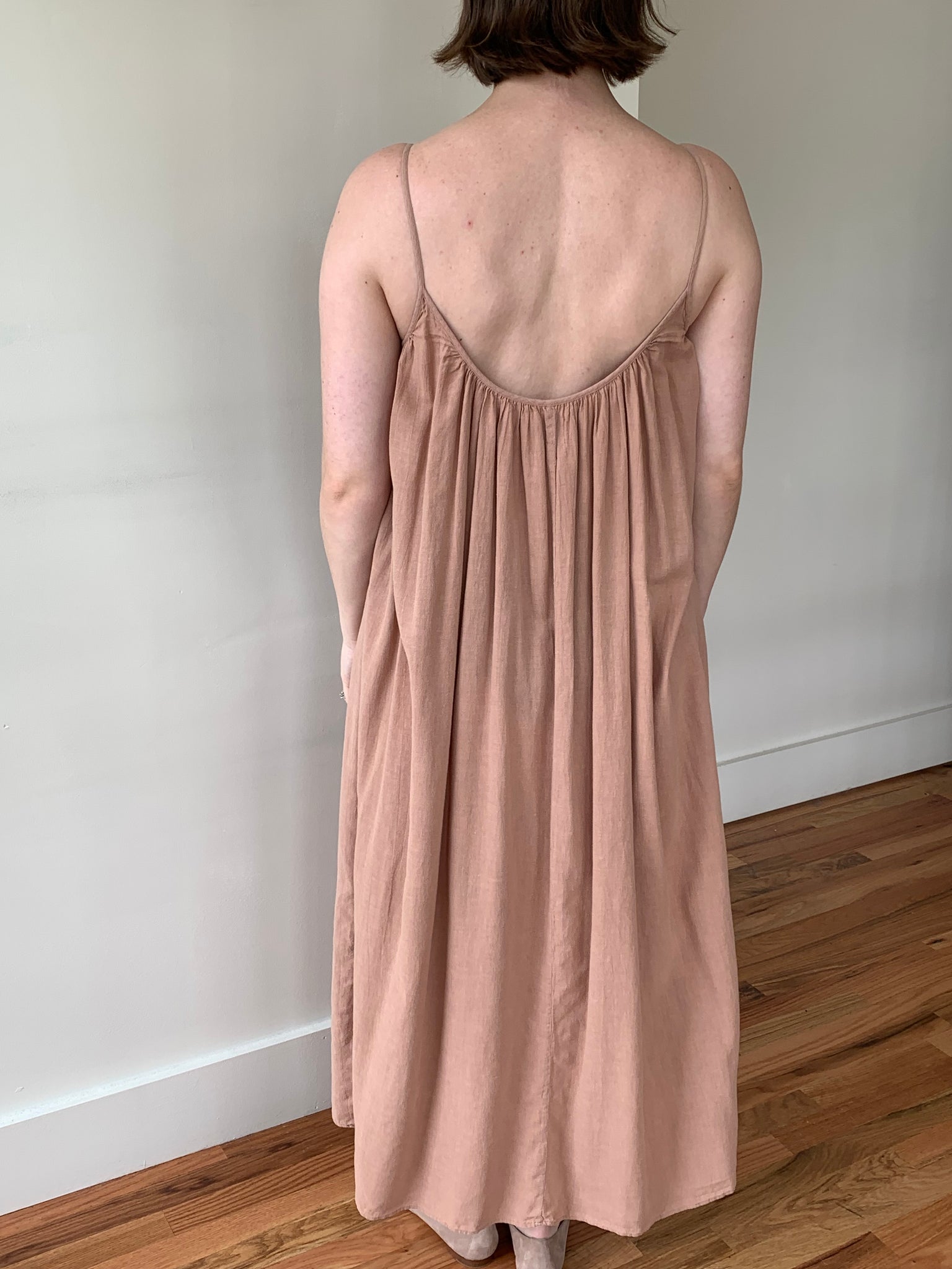 esby natural gathered dress