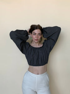 Christy Dawn check crop top