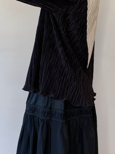 Vintage micro pleated monochrome top
