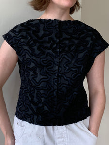 Vintage jacquard structured top