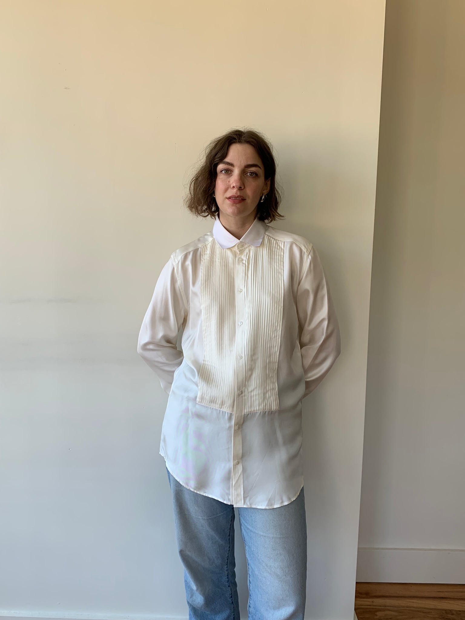Dolce & Gabbana silk tuxedo button up