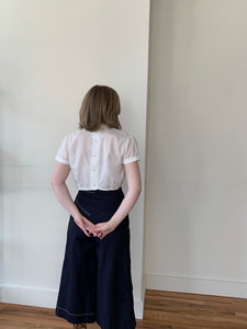 Vintage eyelet crop blouse