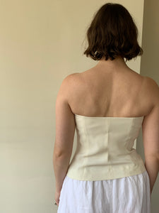 Emporio Armani cream strapless top