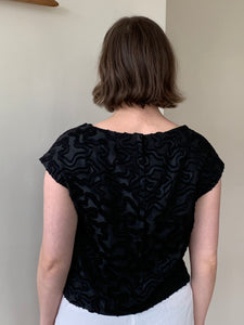 Vintage jacquard structured top