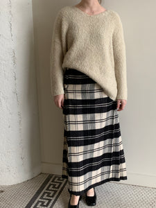Black cream tartan skirt