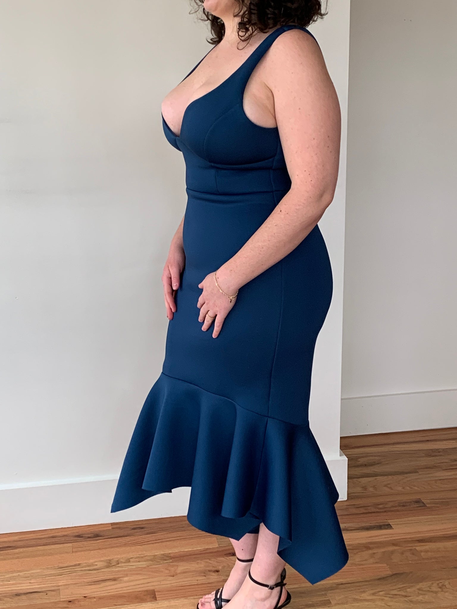 Scuba trumpet hem dress