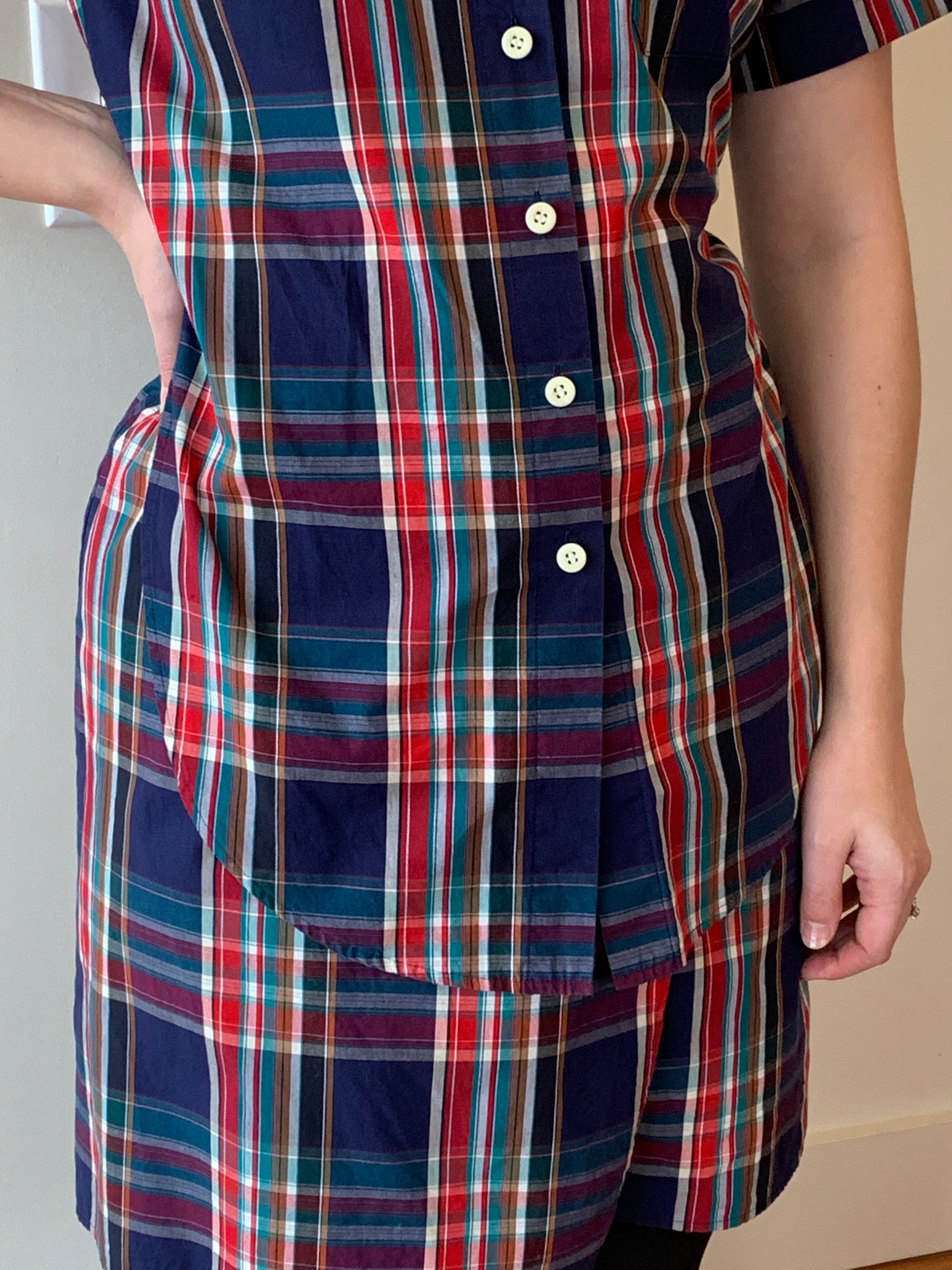 Gerard Darel plaid shirt dress