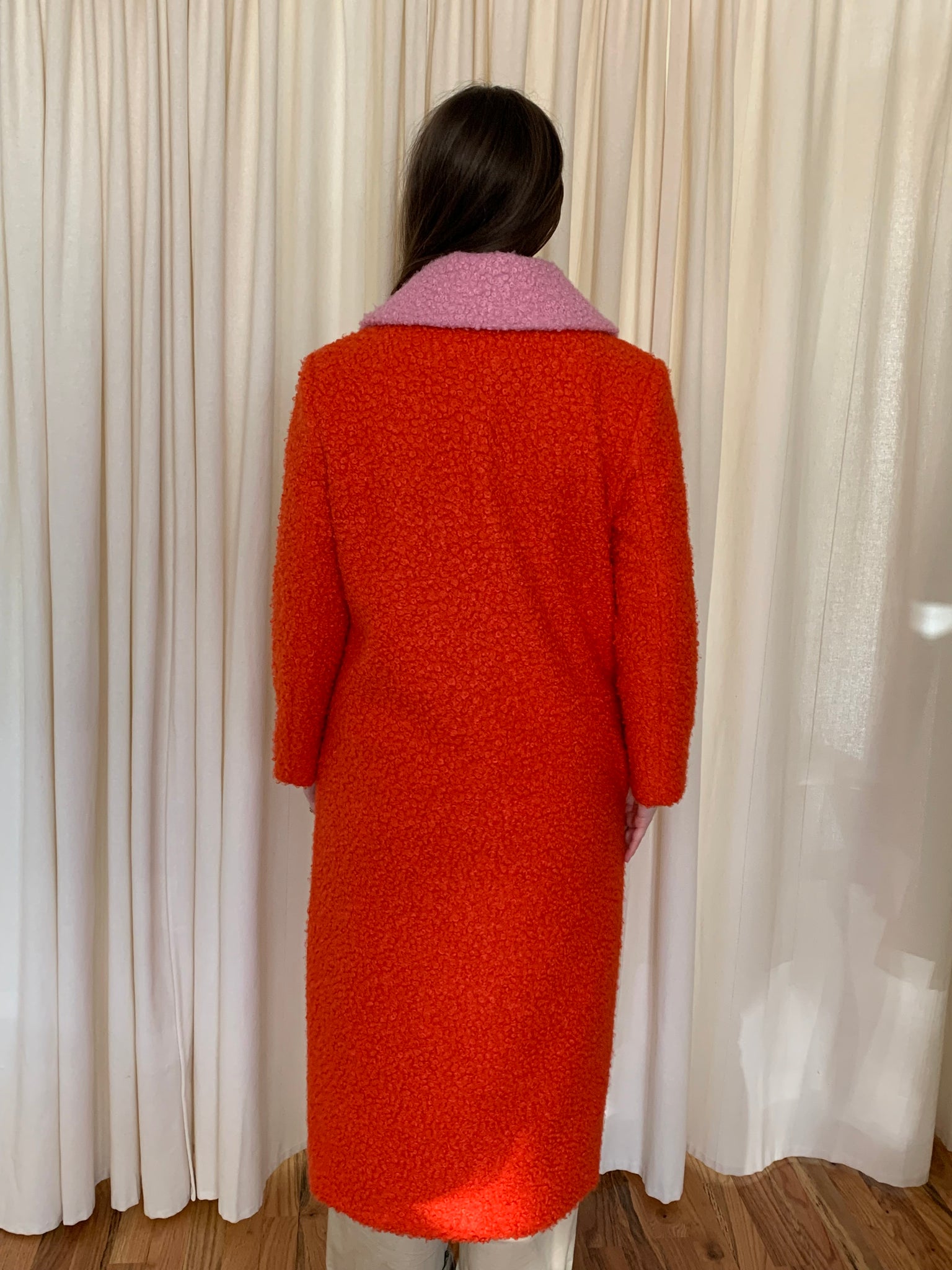 Staud orange boucle coat