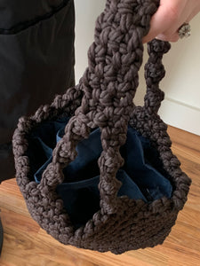 Brown crochet vintage bag