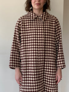 Brown houndstooth pea coat