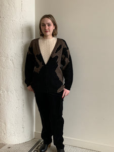 Vintage cow print cardigan
