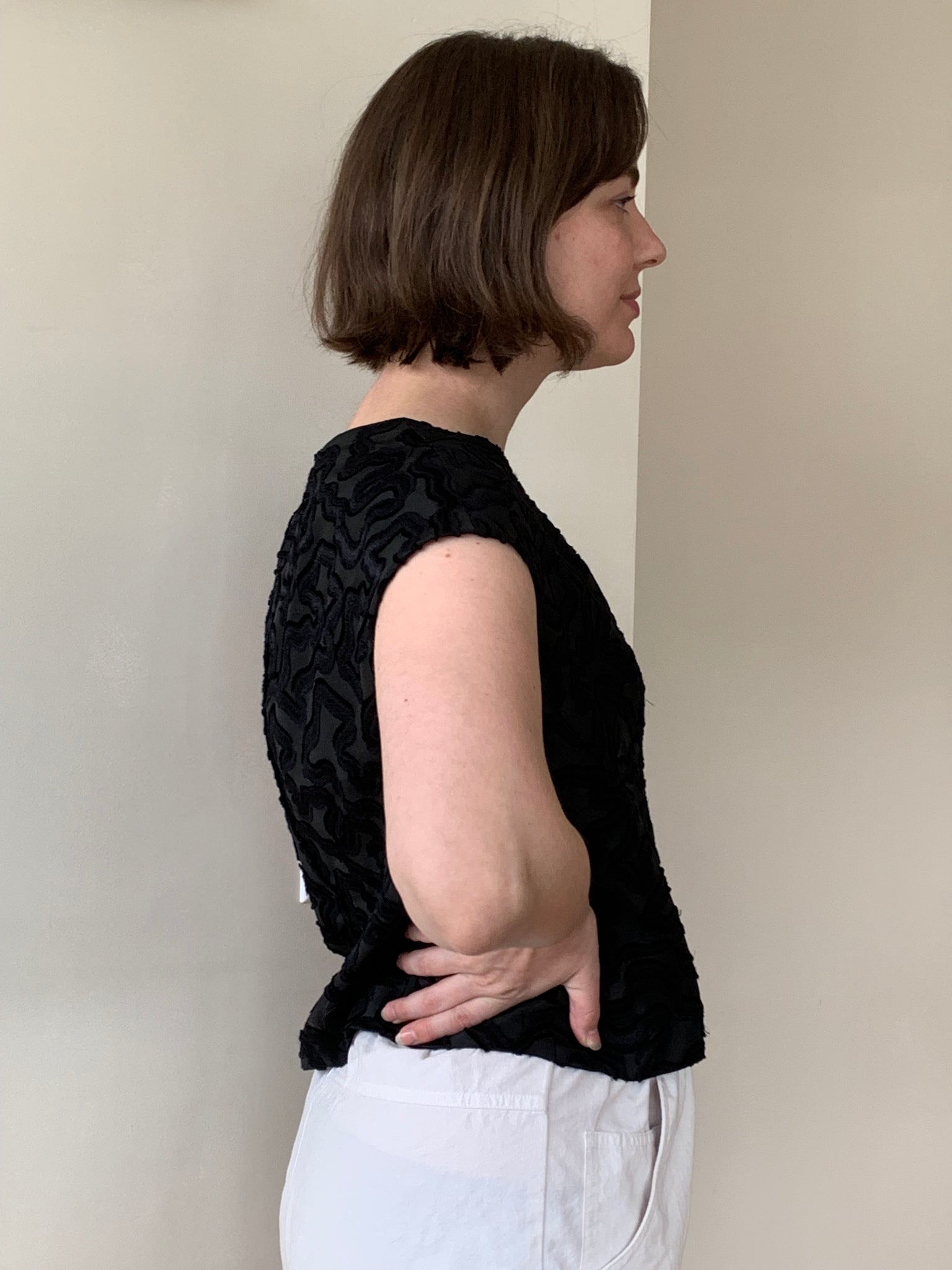 Vintage jacquard structured top