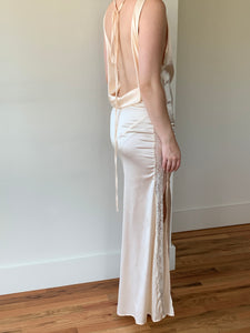 Satin maxi lingerie dress