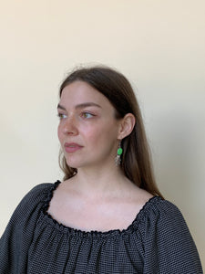 Sterling and gaspeite earrings