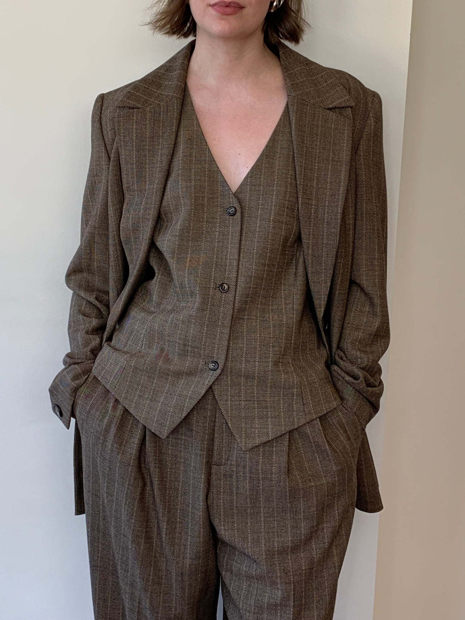 Dana Buchman tweed 3-piece suit
