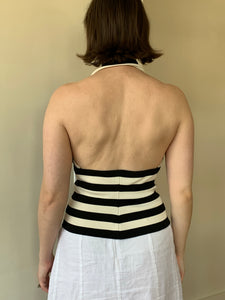Block stripe halter top