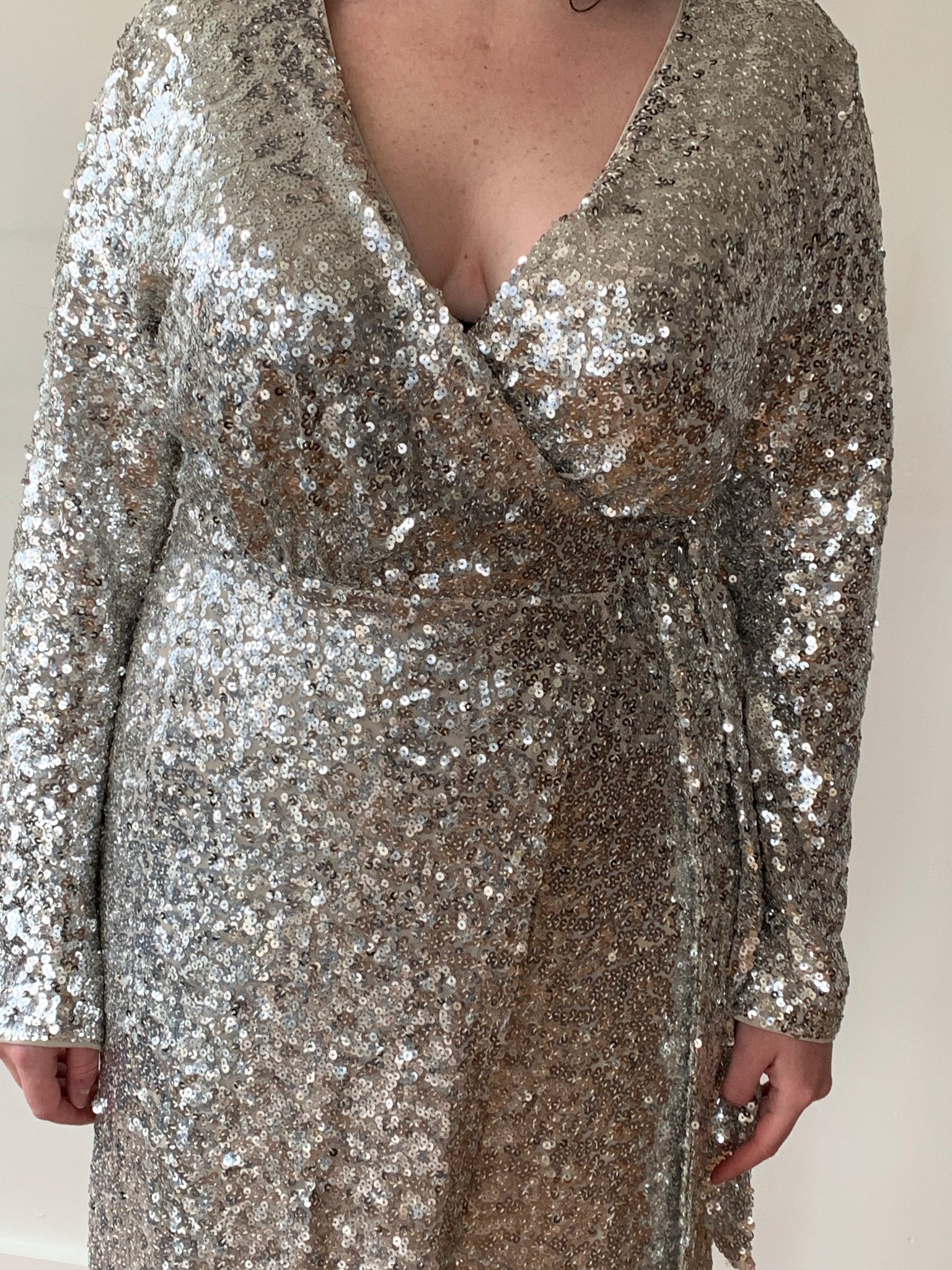 Sequin wrap dress