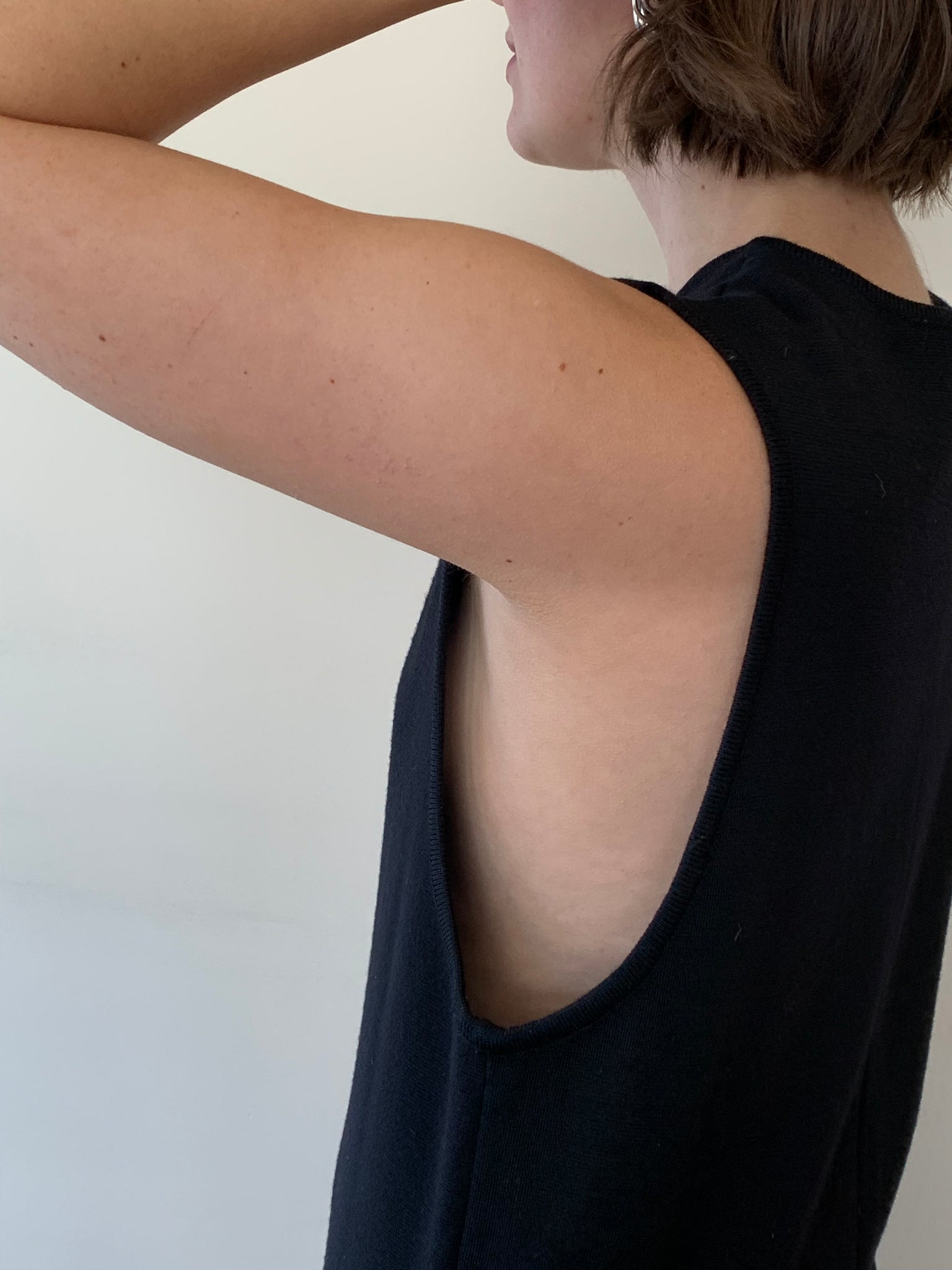 Wool vneck midi dress